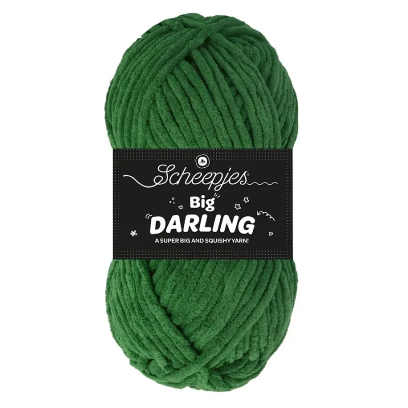 Sammetsgarn Big Darling Scheepjes 150 g 90 m Mörkgrön Pickle 420 Utförsäljning