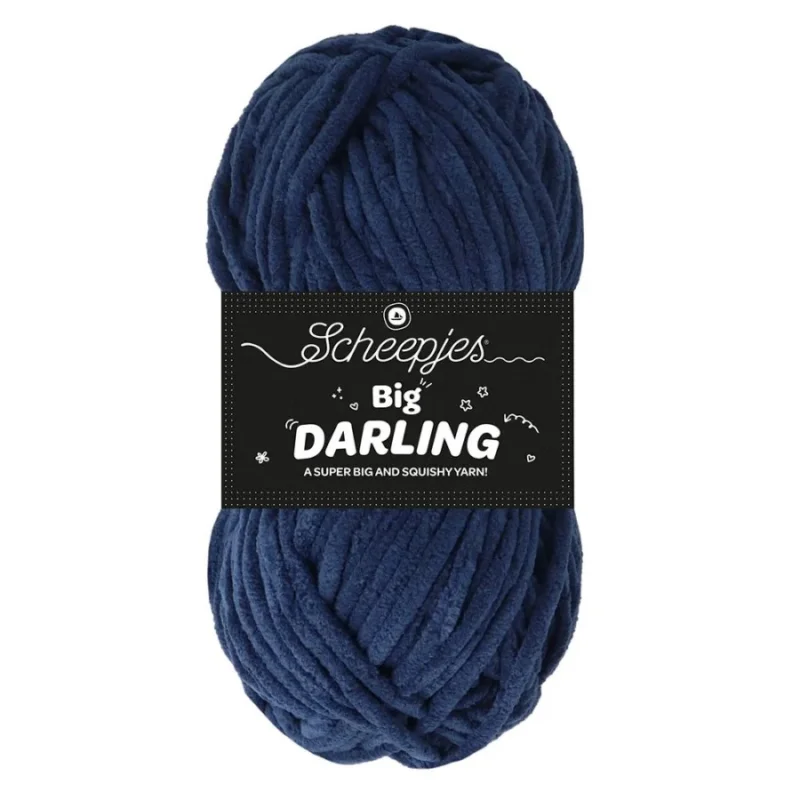 Fynd Sammetsgarn Big Darling Scheepjes 150 g 90 m Mörkblå Peacock 426