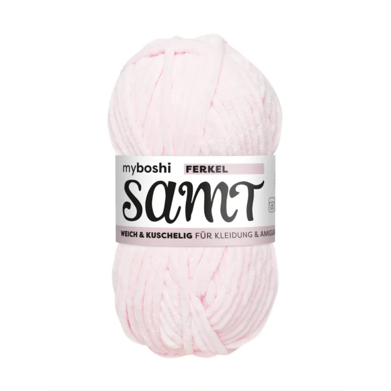 Sammetsgarn Samt 100g 100 m Ljusrosa Gris Ferkel 895 Rea