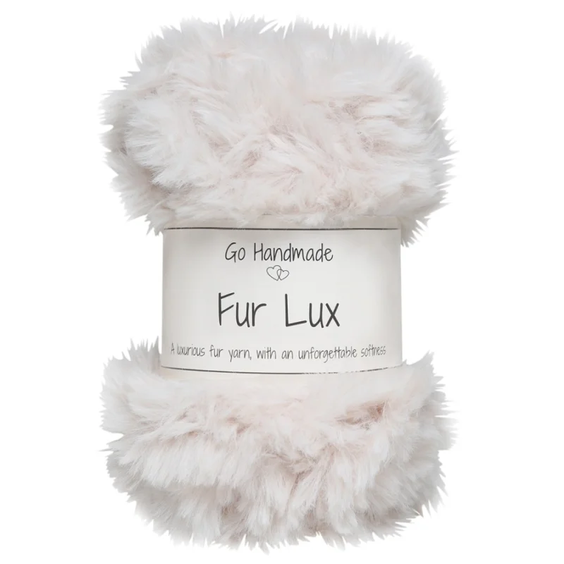 Pälsgarn Fur Lux 50 g Naturvit Beige 17693 Go Handmade Kampanj