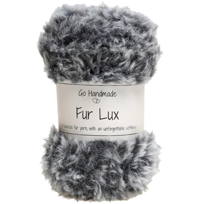 Pälsgarn Fur Lux 50 gGrå melerad 17667 Go Handmade Sänkt pris