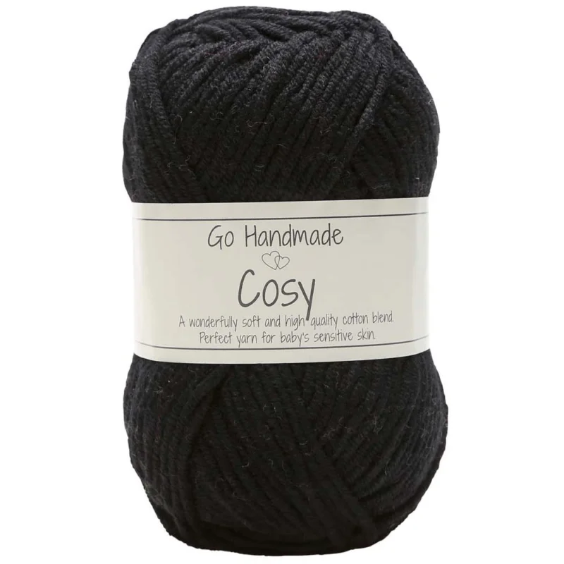 Sänkt pris Cosy garn 50 g Go Handmade Svart 17371