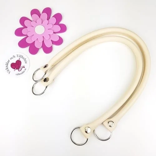 Väskhandtag m ringar 55 cm Manici 1 par Beige Beställ idag