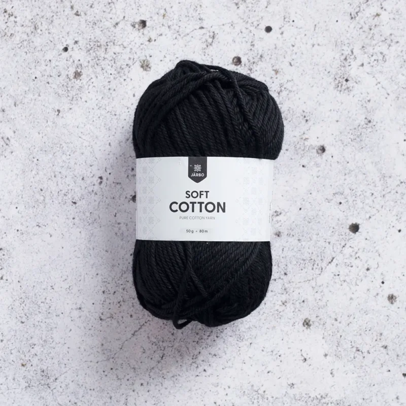 Sista chansen Järbo Soft Cotton, 8801, Black, 50g