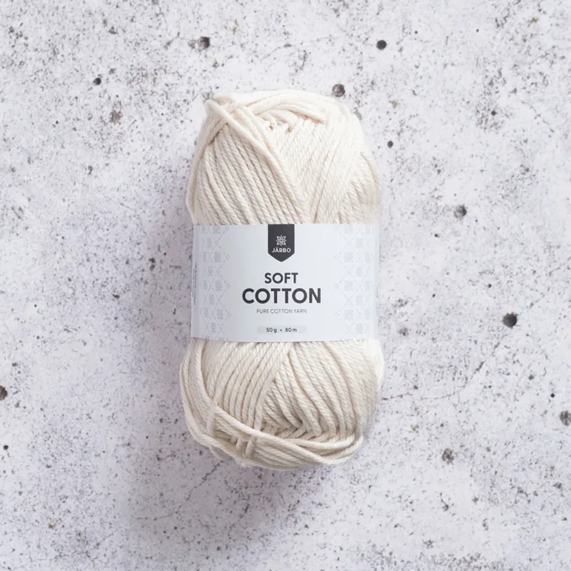 Järbo Soft Cotton, 8802, Ecru, 50g Erbjudande