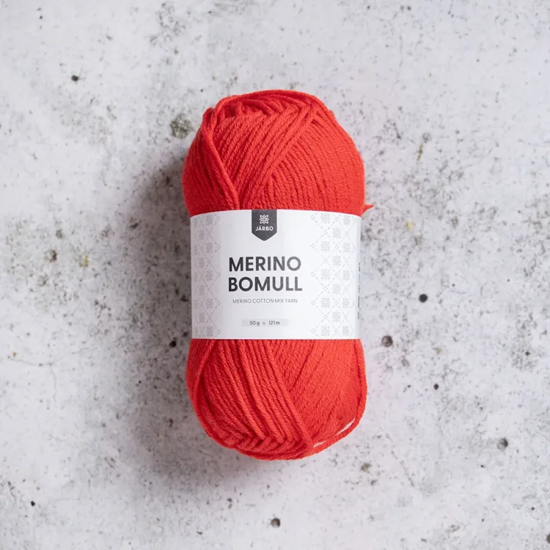 Järbo Merino Bomull, 34014, Fiery Red, 50g Beställ idag