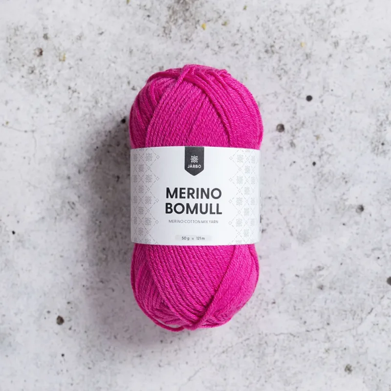 Snabb frakt Järbo Merino Bomull, 34011, Raspberry Rose, 50g