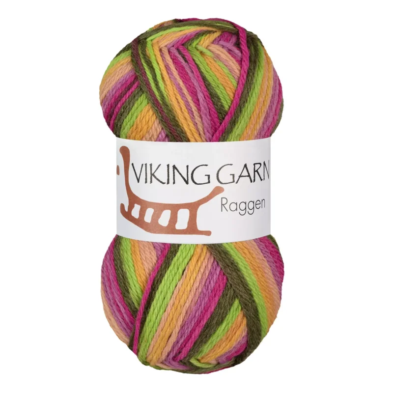 Köp online Viking Garn Raggen 150g Multi Gul Grön, 744
