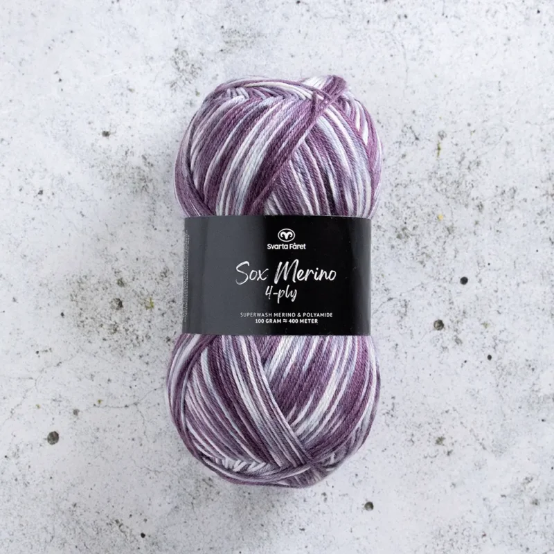 Lägg i varukorgen Svarta Fåret Sox Merino 4 ply, 100g Static Screen