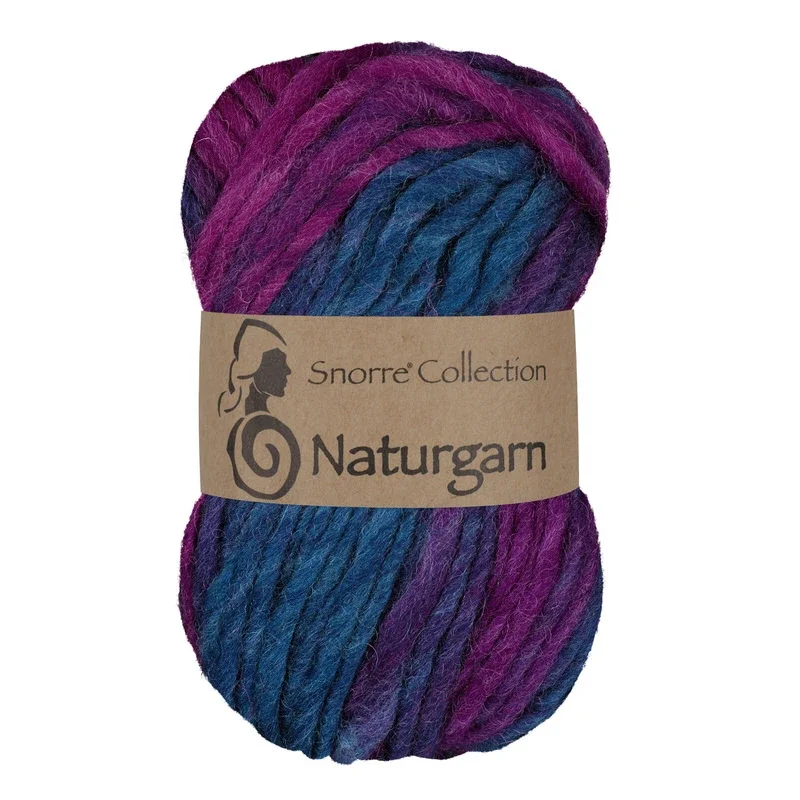 Snorre Collection Naturgarn, 50g, 675 Multi cerise/grön Fynd