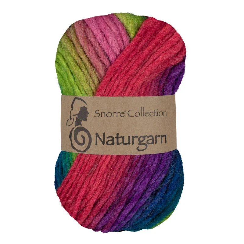 Trygg betalning Snorre Collection Naturgarn, 50g, 638 Multi grön/rosa
