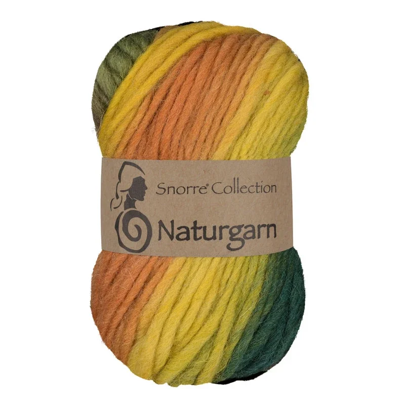 Endast idag Snorre Collection Naturgarn, 50g, 634 Multi grön/gul