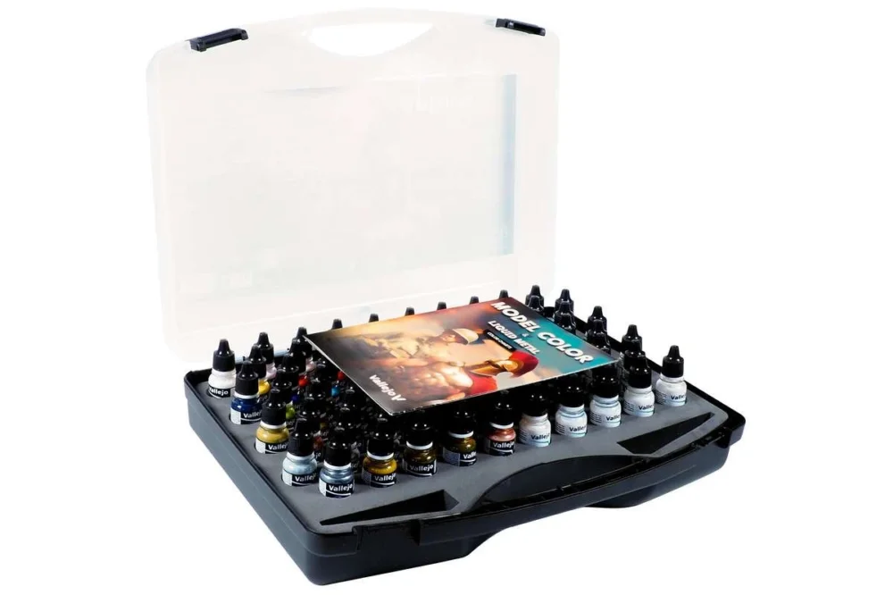 Begränsat erbjudande Vallejo Model Color Military Case 76 Färger, 4 auxiliaries