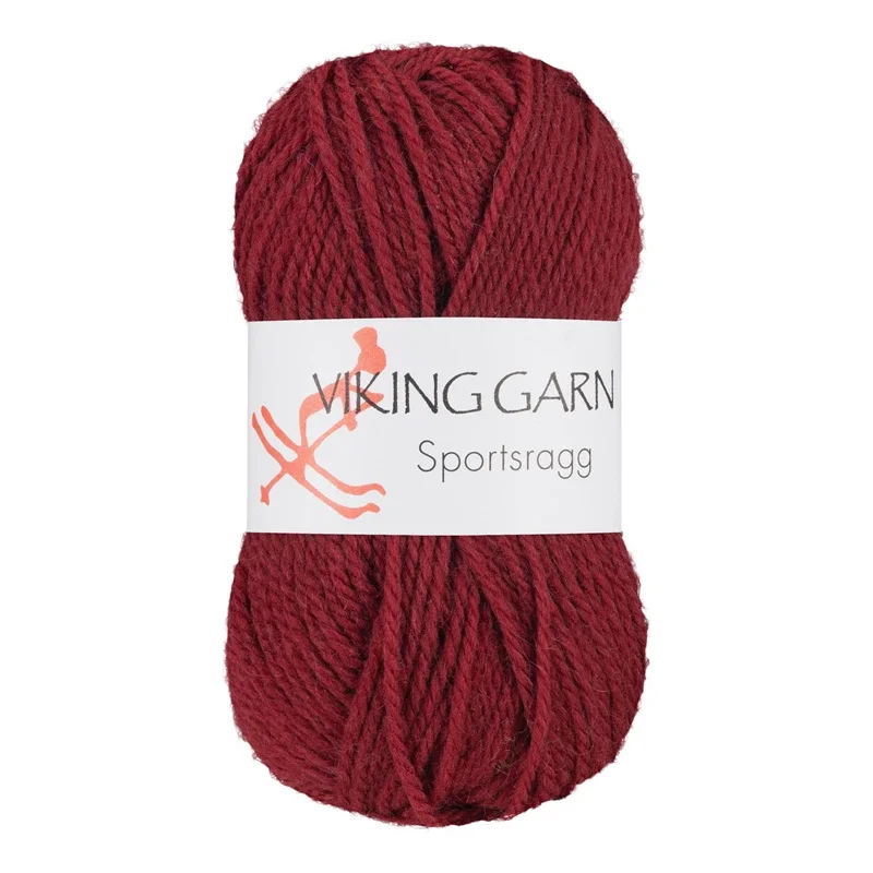 Viking Garn Sportsragg, 50g, Vinröd 561 Endast idag