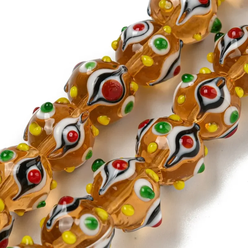 Erbjudandepris Lampwork, Glaspärlor, 1st, Bumpy, Round, Orange