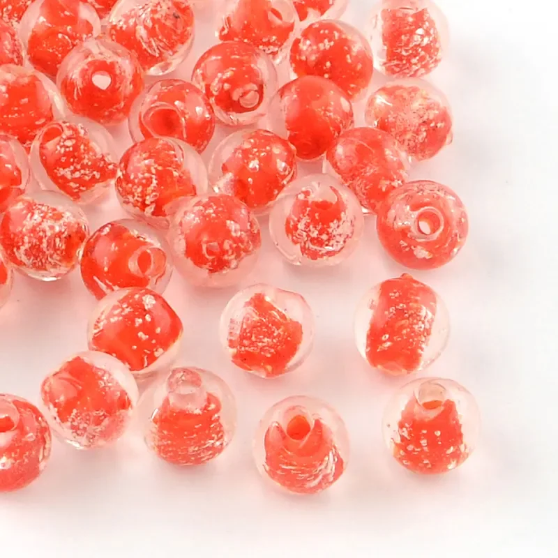 Kampanj Lampwork, Glaspärlor, Lyser i mörker, Red