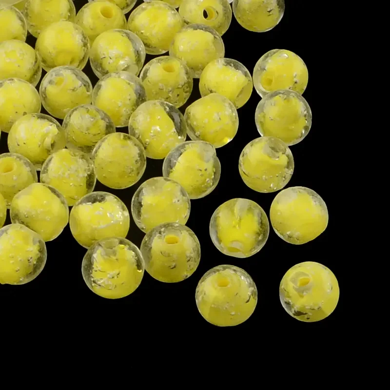 Lampwork, Glaspärlor, Lyser i mörker, Yellow Expressleverans