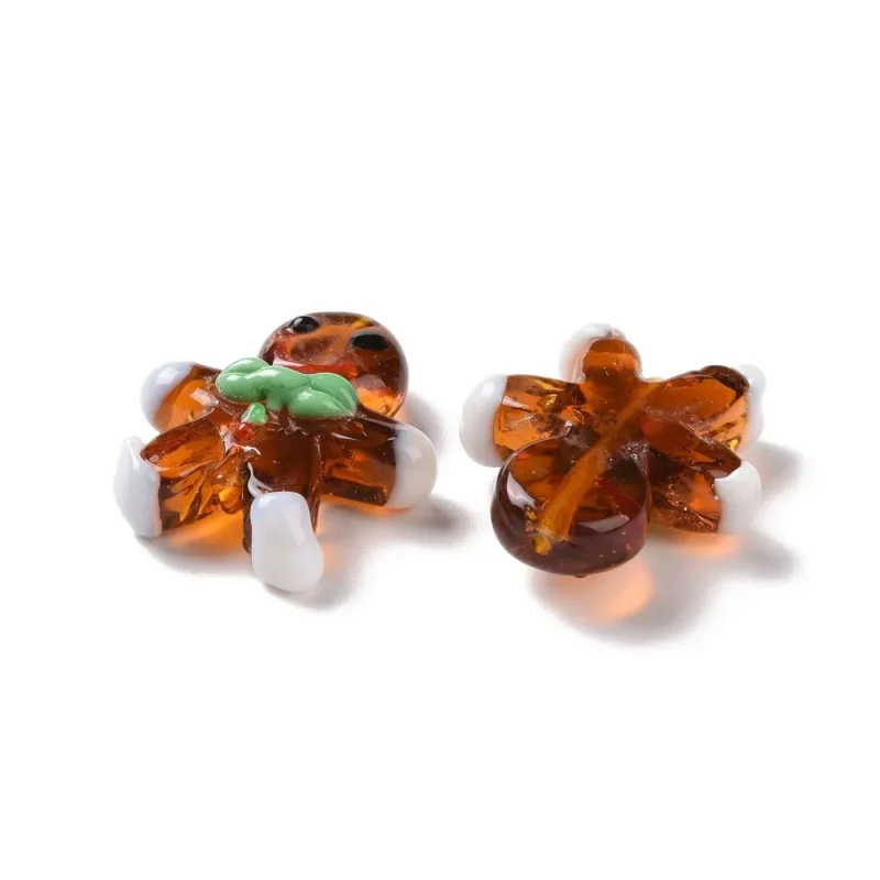 Expressleverans Lampwork, Glaspärlor, Pepparkaka, 1st, Sienne