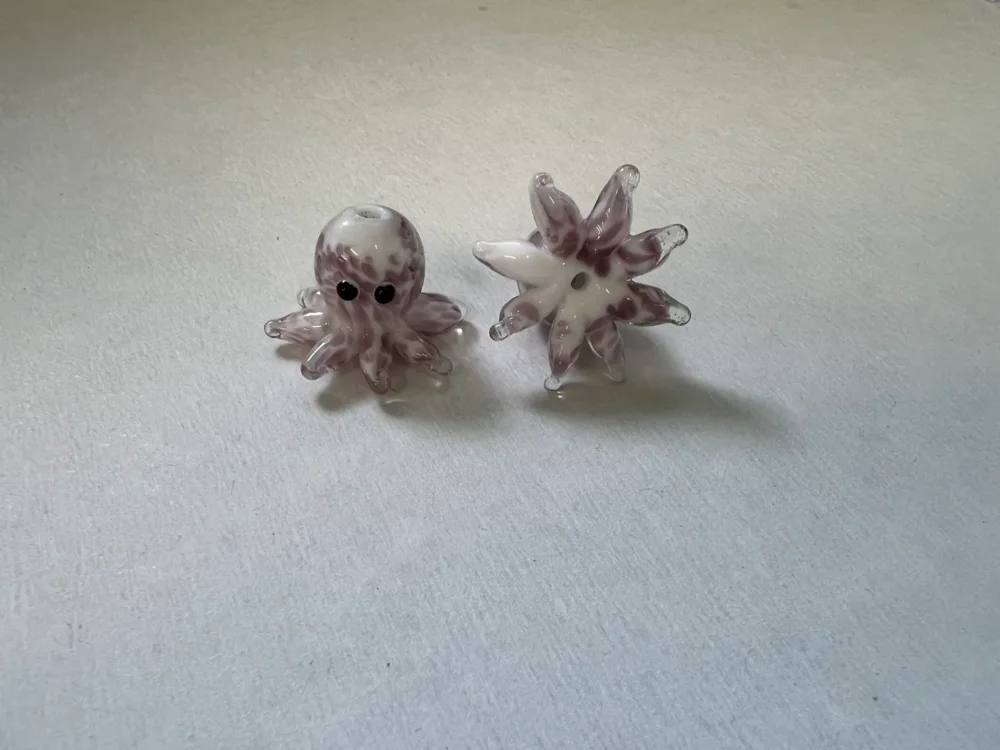 Populärt val Lampwork, Glaspärlor, Bläckfisk, Rosy Brown