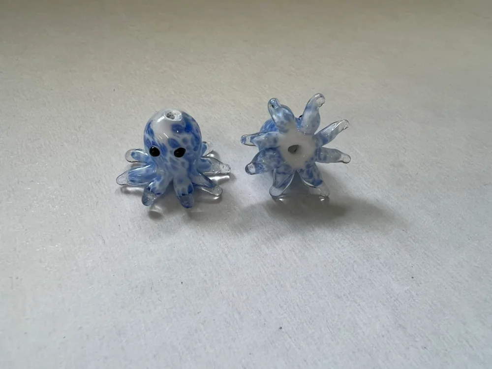 Lampwork, Glaspärlor, Bläckfisk, Royal Blue Fynd