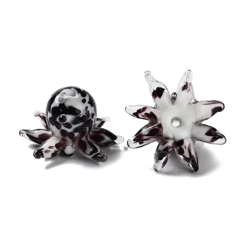 Trygg betalning Lampwork, Glaspärlor, Bläckfisk, Black