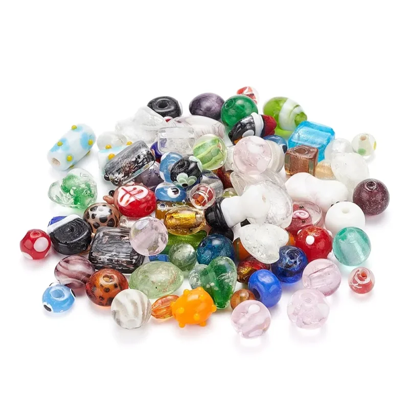 Säker betalning Lampwork, Mixade, 80st