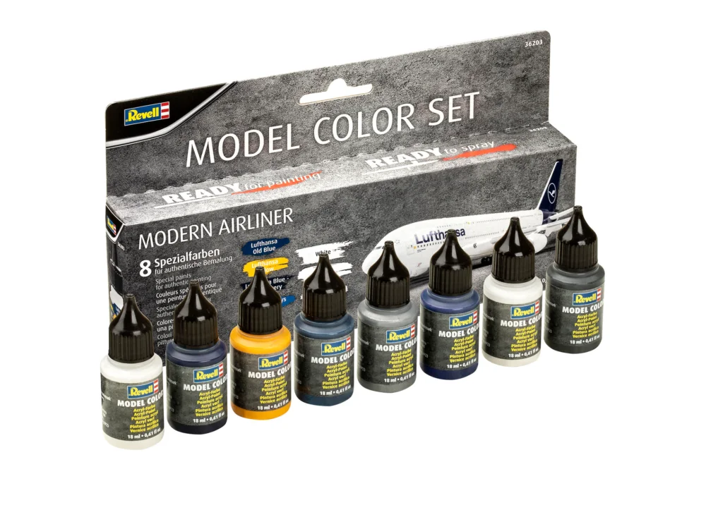 REVELL Model Color, Modern Airliner 8x17ml Reapris