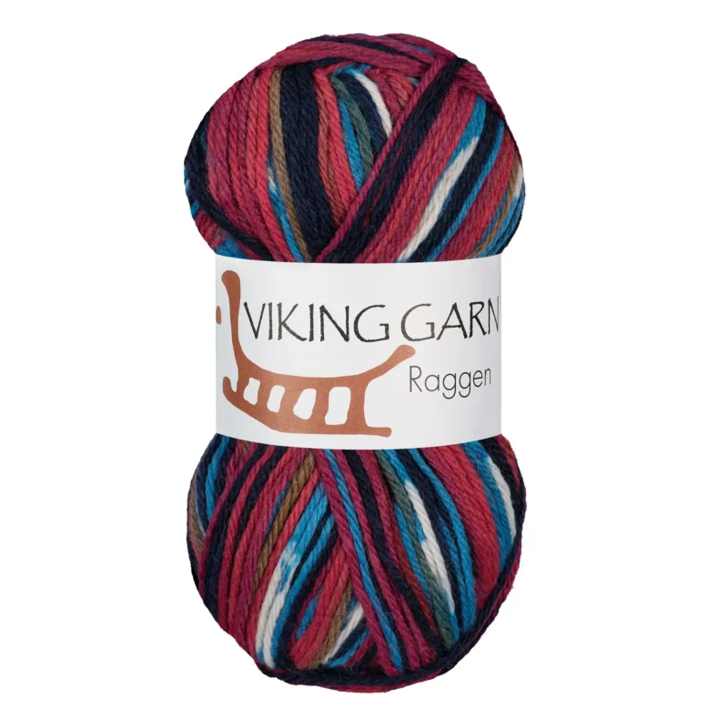 risnedsättning Viking Garn Raggen, 150g, Multi Vinröd/Blå, 775