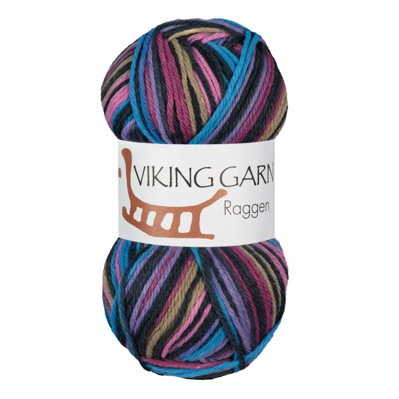 Rabatter Viking Garn Raggen, 150g, Multi Blå/Rosa, 766
