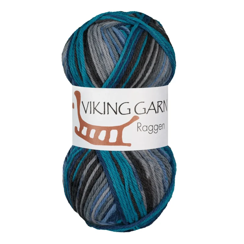 Premium Viking Garn Raggen, 150g, Multi Blå/Grå, 728