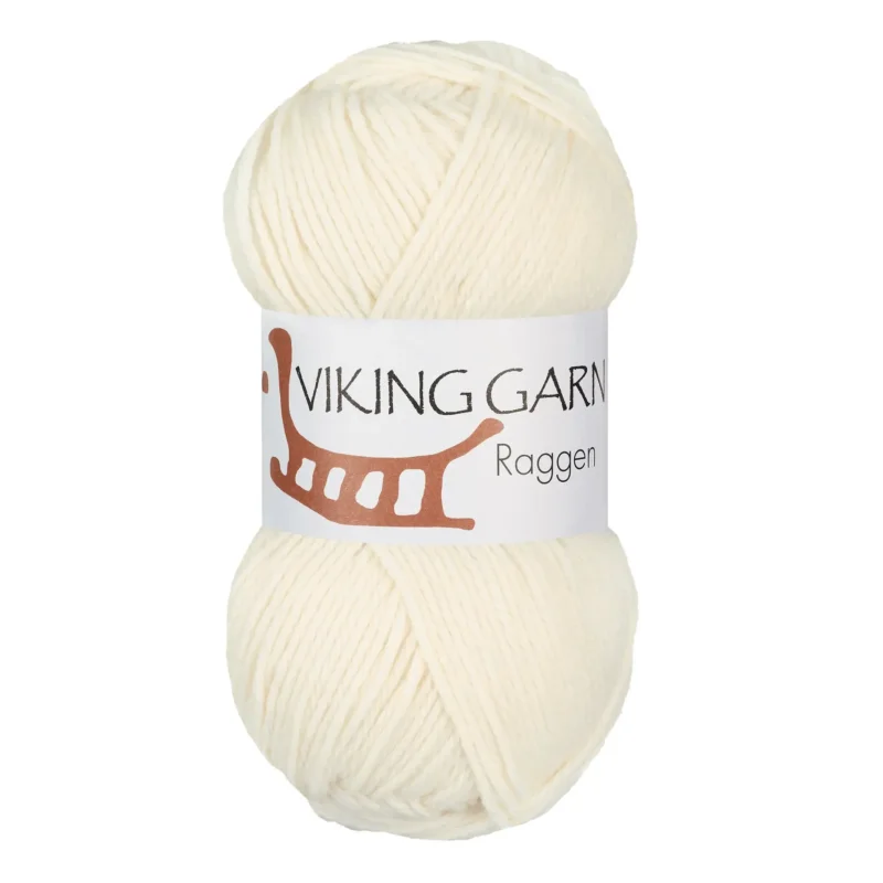 Viking Garn Raggen, 150g, Vit, 700 Trygg betalning