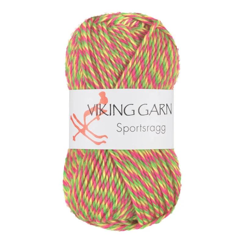 Handla nu Viking Garn Sportsragg, 50g, Multi Neon, 558