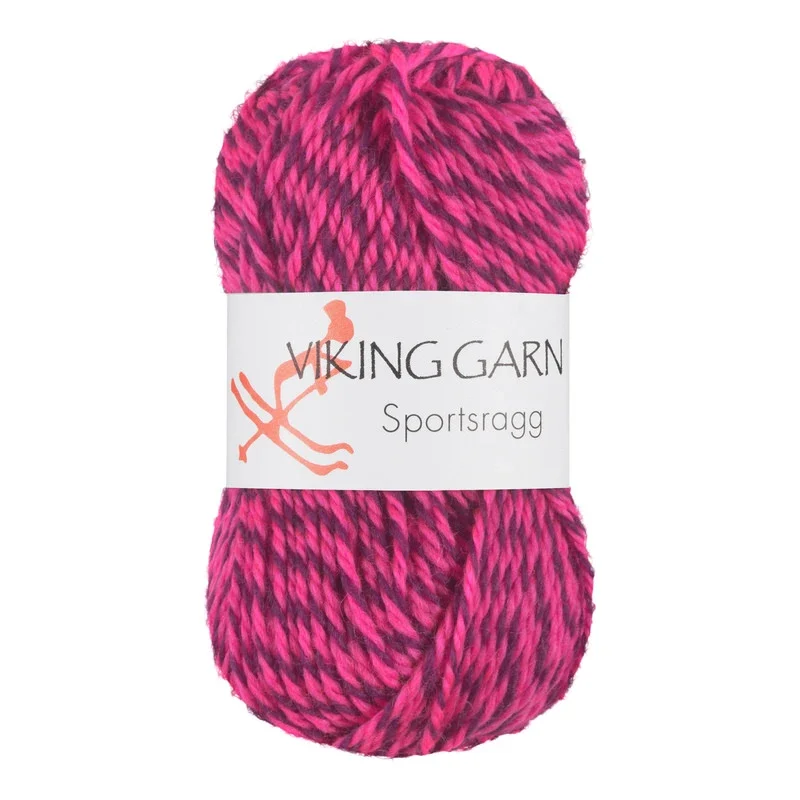 Snabb frakt Viking Garn Sportsragg, 50g, Multi Rosa/Lila, 556