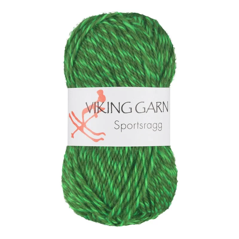 Populärt val Viking Garn Sportsragg, 50g, Multi Grön, 537