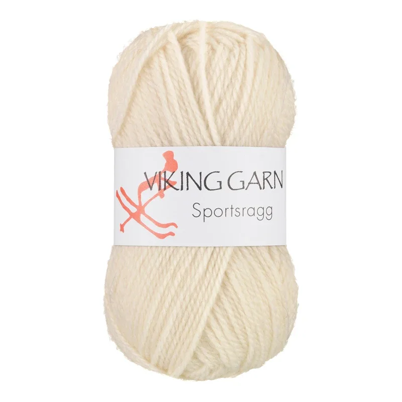 Sista chansen Viking Garn Sportsragg, 50g, Natur Vit, 502