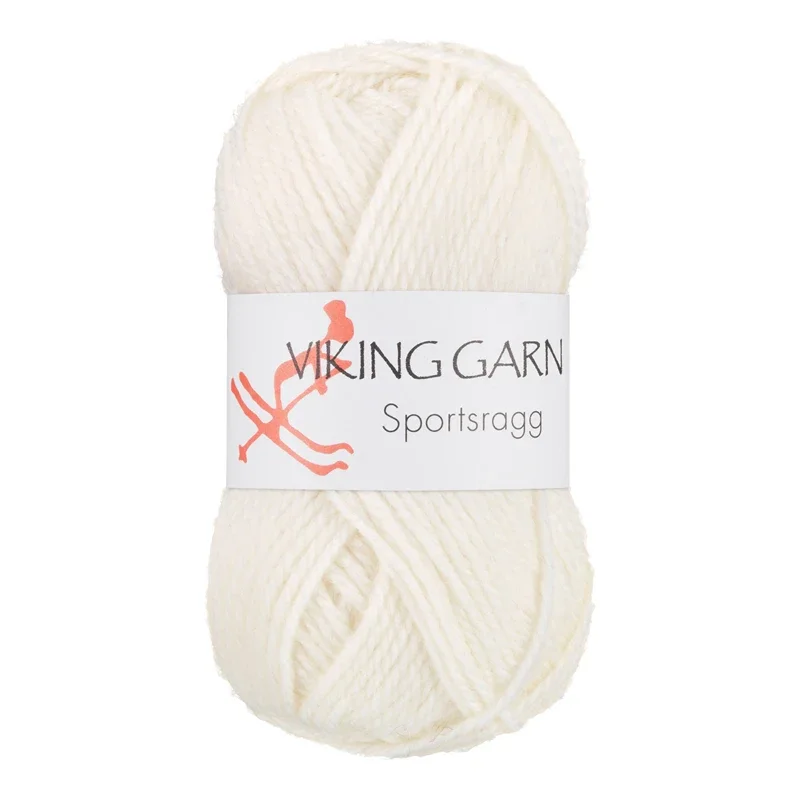 Viking Garn Sportsragg, 50g, Vit, 500 Trygg betalning