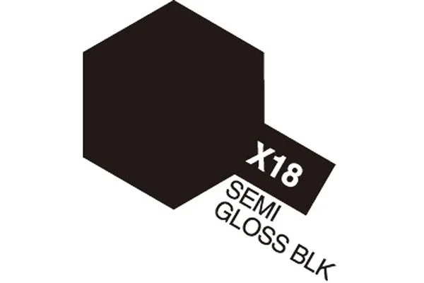 TAMIYA Acrylic Mini X-18 Semi Gloss Black (Semi Gloss) Erbjudande