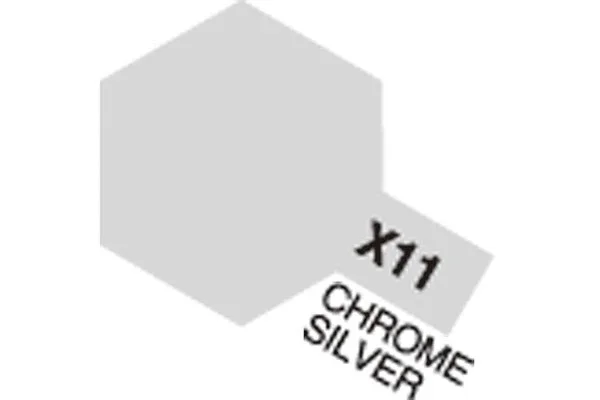 Snabb leverans TAMIYA Acrylic Mini X-11 Chrome Silver (Gloss)