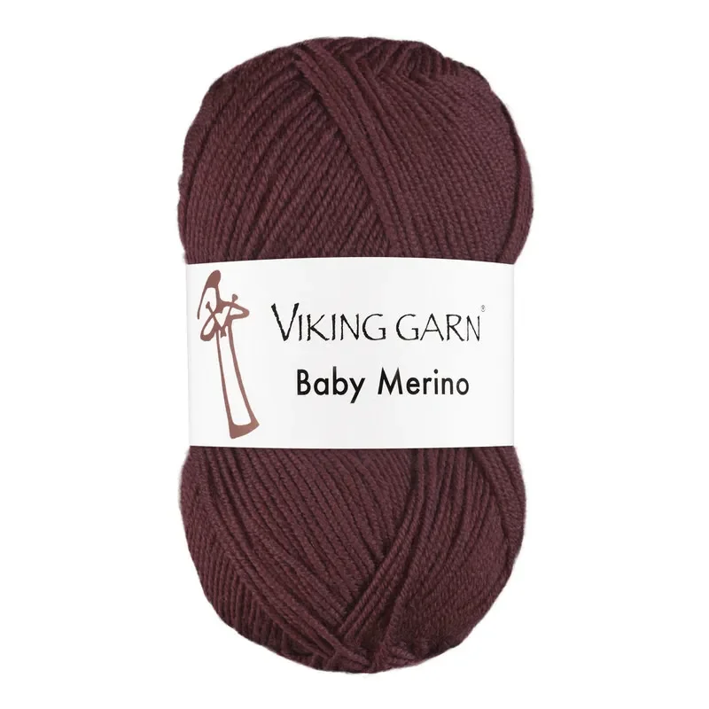 Garn Baby Merino, 50g, Mörk Burgunder, 272 Snabb leverans