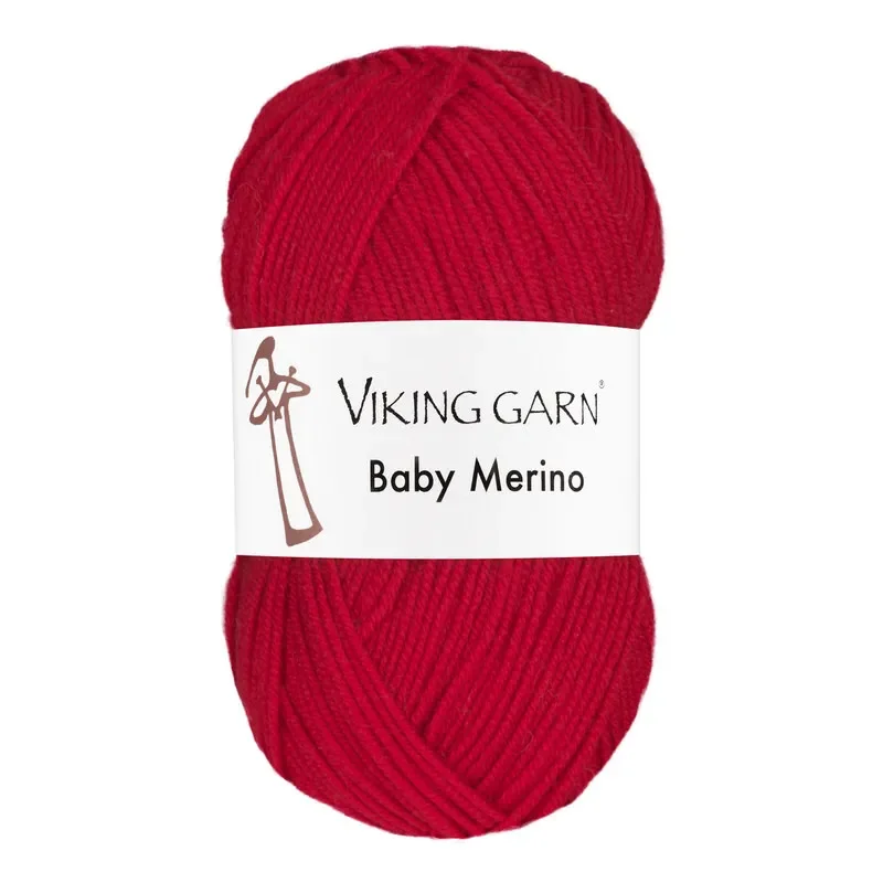 Garn Baby Merino, 50g, Röd, 250 Begränsat antal