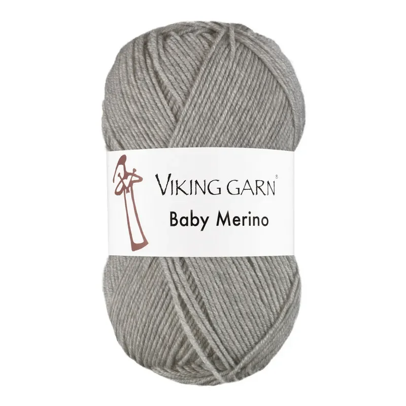 Garn Baby Merino, 50g, Ljusgrå, 213 Nyhet