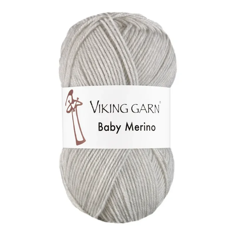 Garn Baby Merino, 50g, Pärlgrå, 212 Rabatt