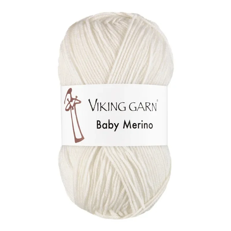 Garn Baby Merino, 50g, Vit, 200 Rea