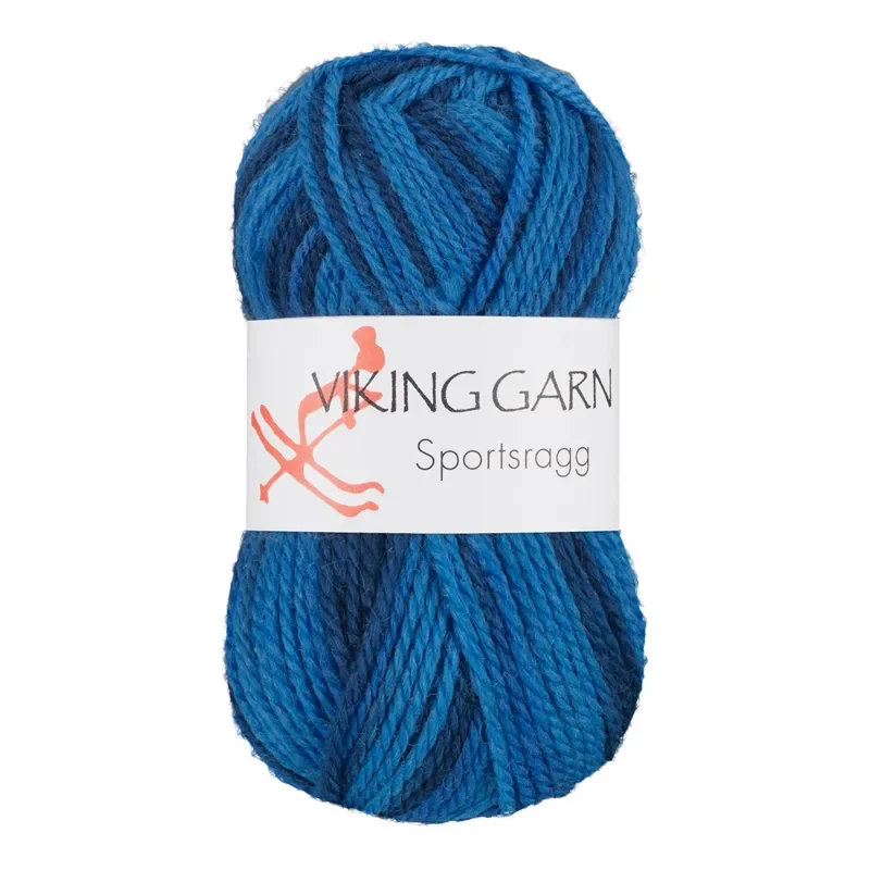 Populärt val Viking Garn Sportsragg, 50g, Flerfärgad Blå, 583