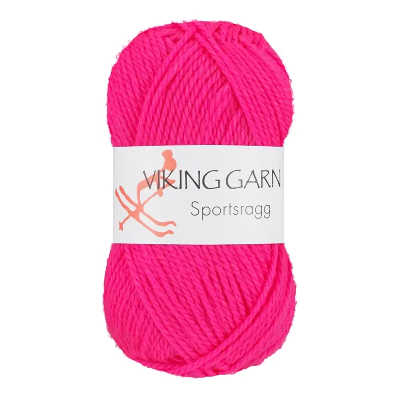 Viking Garn Sportsragg, 50g, NeonRosa, 577 Lägg i varukorgen