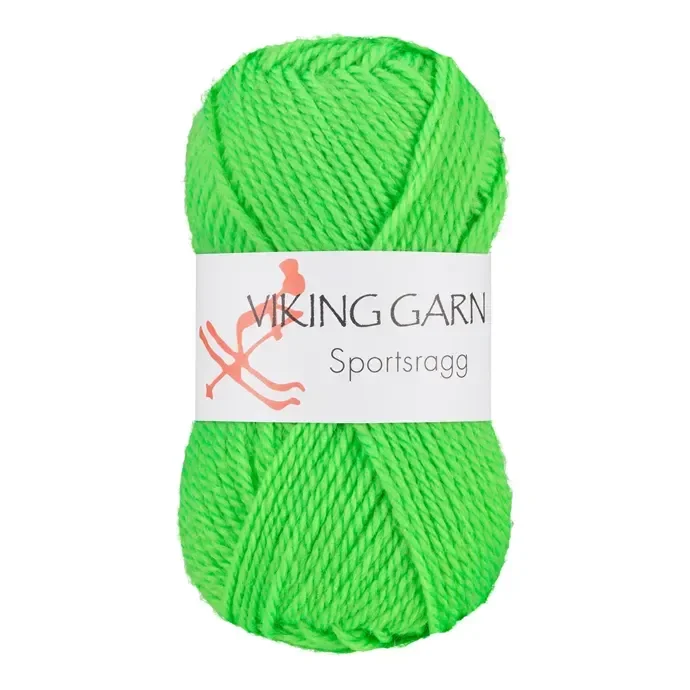 Viking Garn Sportsragg, 50g, NeonGrön, 535 Kundfavorit