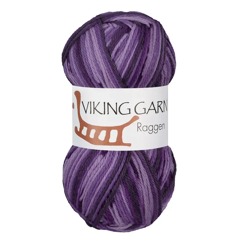 Viking Garn Raggen, 150g, Flerfärgad Lila, 769 Säker betalning