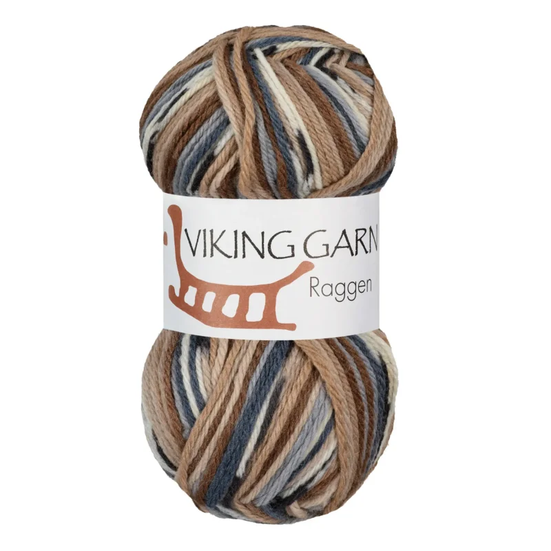 Viking Garn Raggen, 150g, Flerfärgad Beige/Brun, 719 Lågt pris