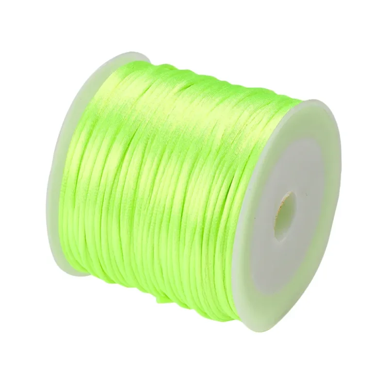 Green Yellow Satin Rattail Cord - 30m/1mm Endast idag