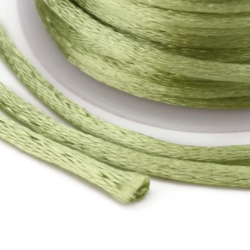 Dark Khaki Satin Rattail Cord - 10m/2mm Trygg betalning